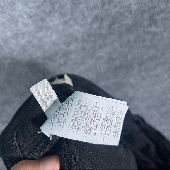 Madewell Women’s 35 9” Mid Rise Skinny Black Butterfly Button Raw Hem Jeans - Picture 8 of 9